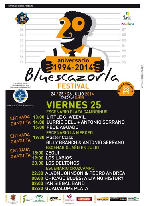 Bluescazorla Festival 2014 – programación viernes día 25