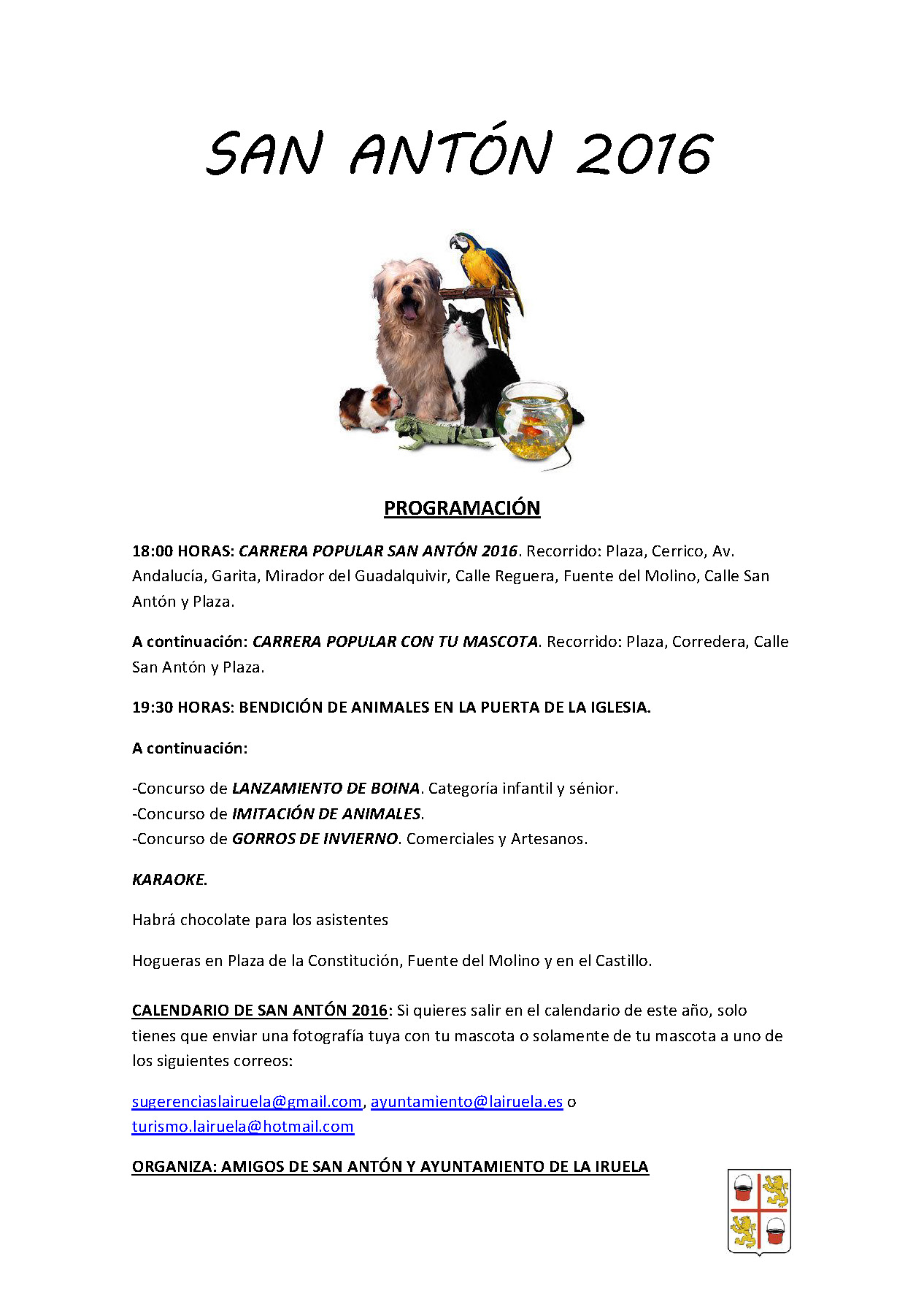LAS HOGUERAS DE SAN ANTON EN LA IRUELA